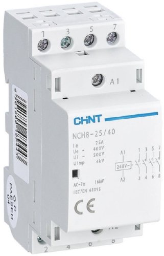 Контактор модульный CHINT NCH8-63/20 2п 2НО 63А 230В АС картинка